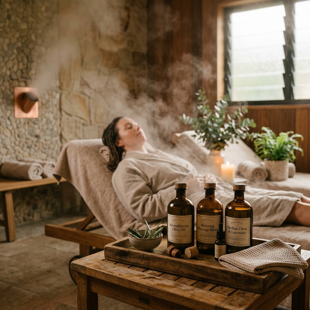 Steam + Olive Oil Massage